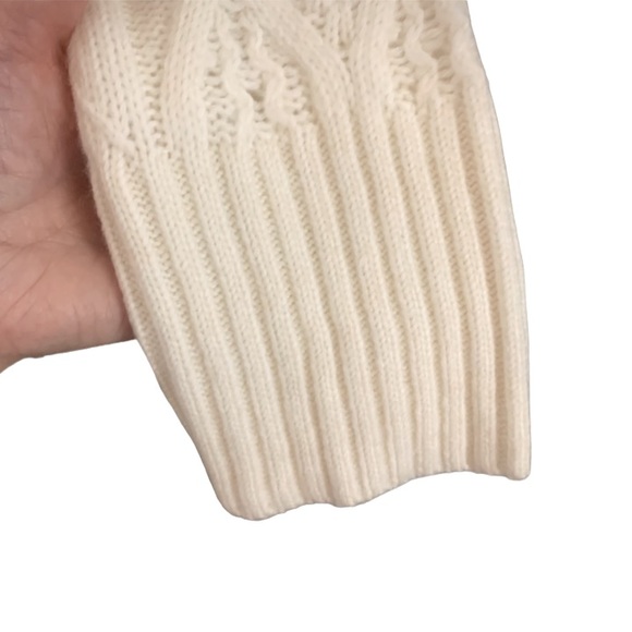 NWT Express Rhinestone Embellished Drop Shoulder Cableknit Tunic Sweater Ivory S - Picture 7 of 12